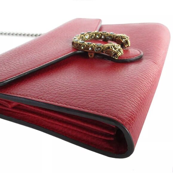Auth GUCCI Dyonisus Chain wallet Red leather - Picture 8 of 12